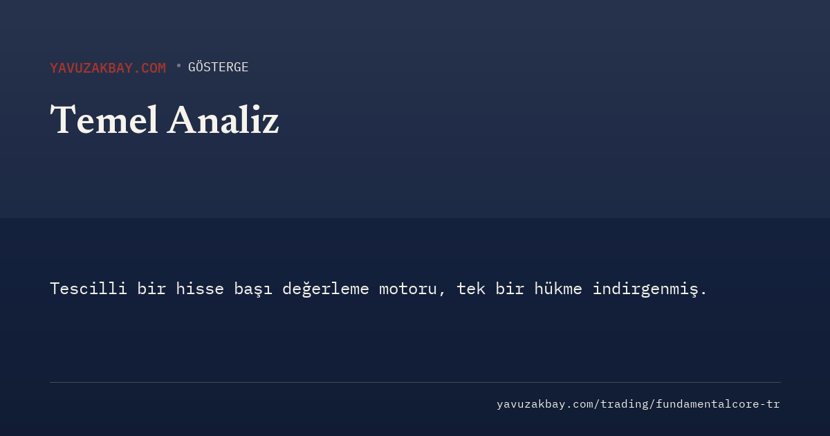 Temel Analiz, hisse başına adil değer paneli